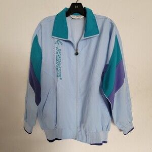 Jordache Sports Vintage Color Block Full Zip Windbreaker Track Jacket Size XL